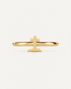 A graveyard-style cross gives the hoop a darker gothic reference that is distinct from the simpler cross design. Made for fully healed helix piercings, it keeps the profile compact for an upper-ear stack while leaving the motif clearly visible. Handmade to order in 14ct solid gold, it fits naturally with gothic, spooky and alternative styling rather than reading as a generic plain hoop.