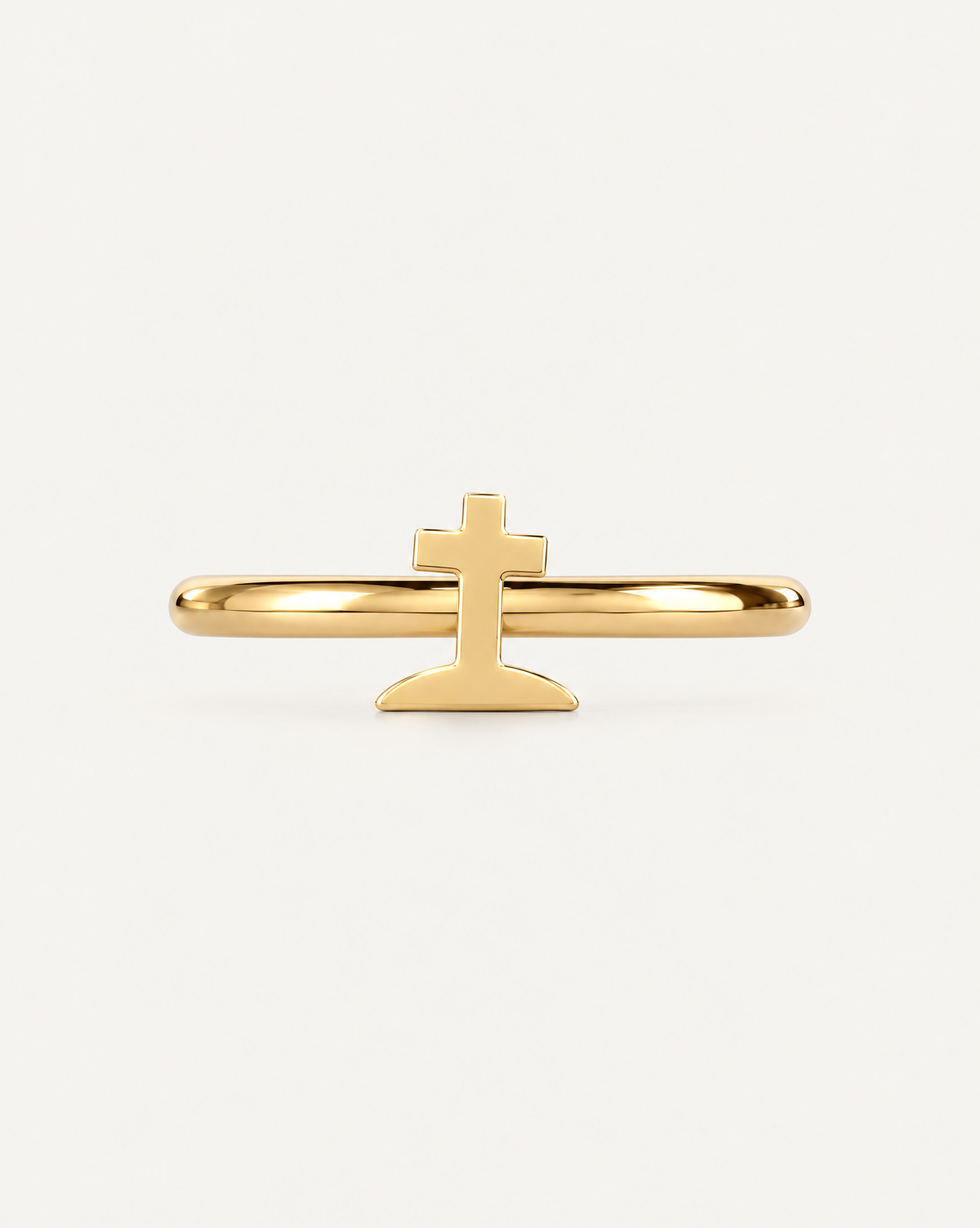 A graveyard-style cross gives the hoop a darker gothic reference that is distinct from the simpler cross design. Made for fully healed helix piercings, it keeps the profile compact for an upper-ear stack while leaving the motif clearly visible. Handmade to order in 14ct solid gold, it fits naturally with gothic, spooky and alternative styling rather than reading as a generic plain hoop.