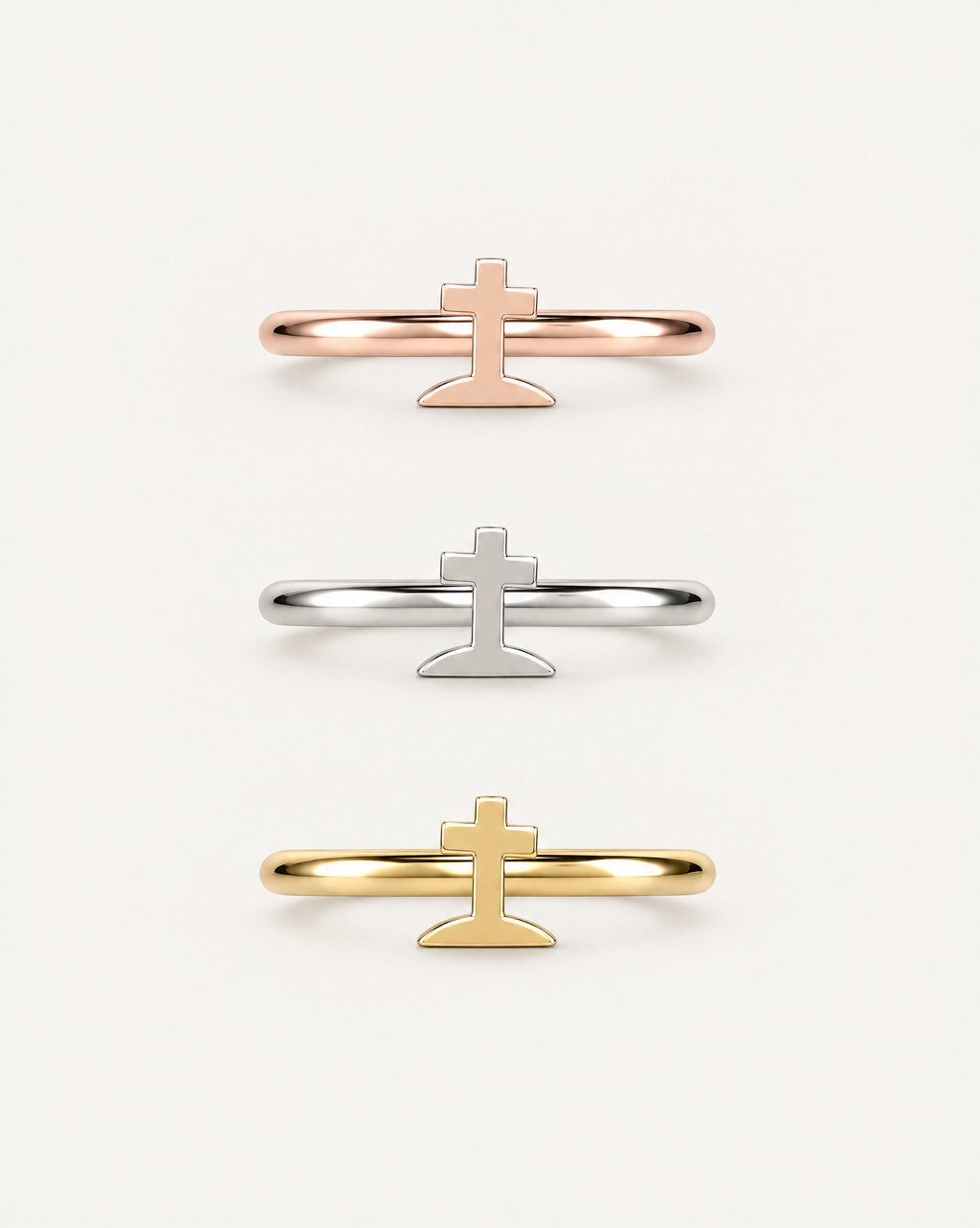 Graveyard Cross 14ct Solid Gold Helix Hoop