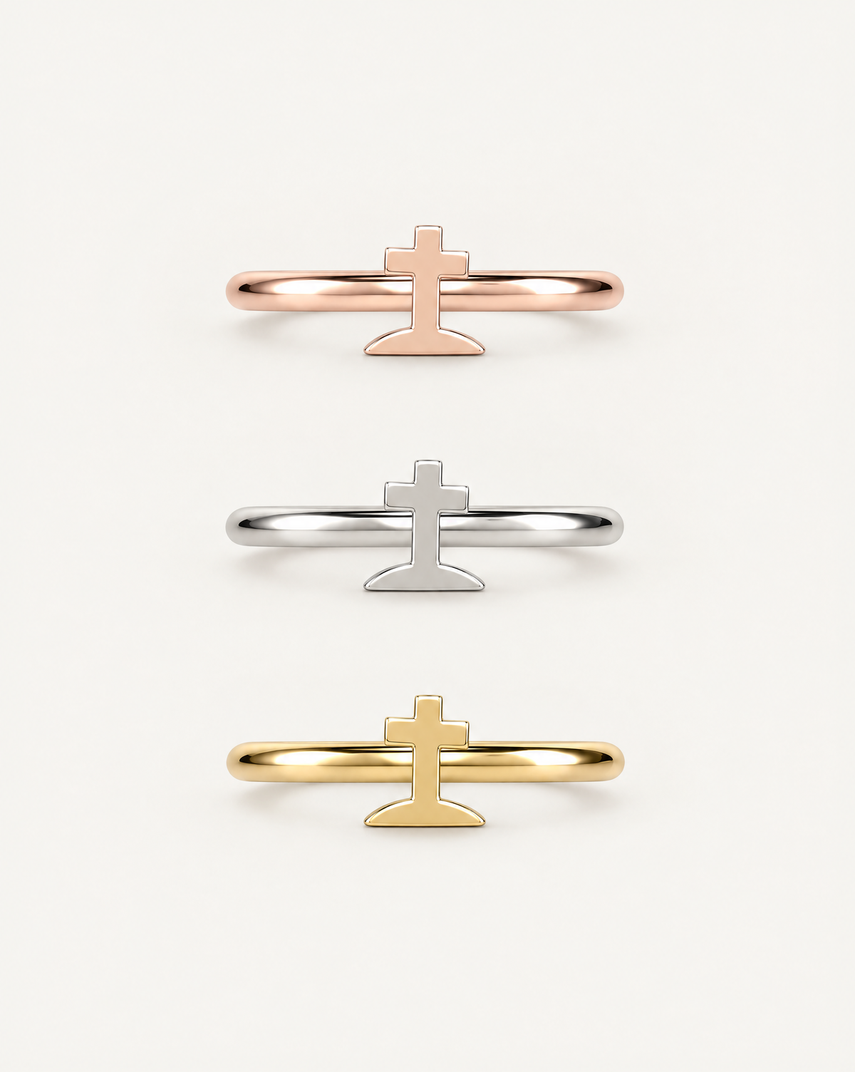 Graveyard Cross 14ct Solid Gold Helix Hoop
