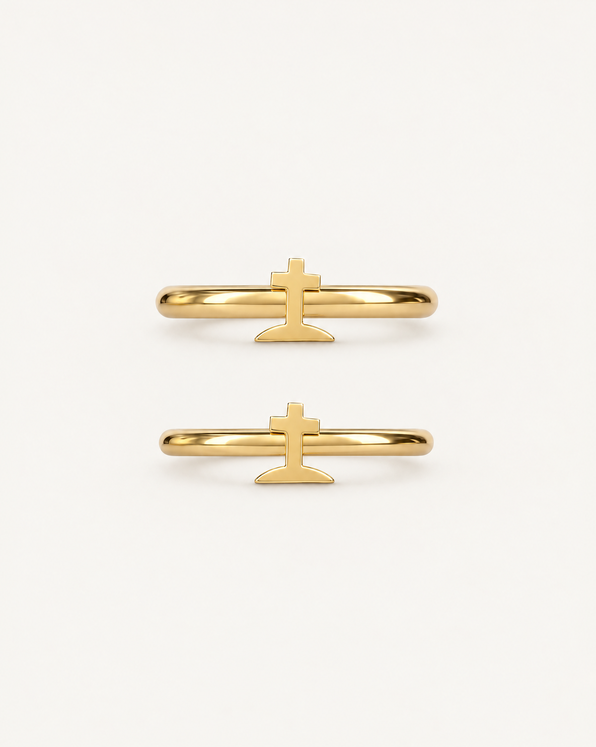 Graveyard Cross 14ct Solid Gold Helix Hoop