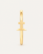 Graveyard Cross 14ct Solid Gold Lobe Hoop Earring
