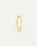 Graveyard Cross 14ct Solid Gold Lobe Hoop Earring
