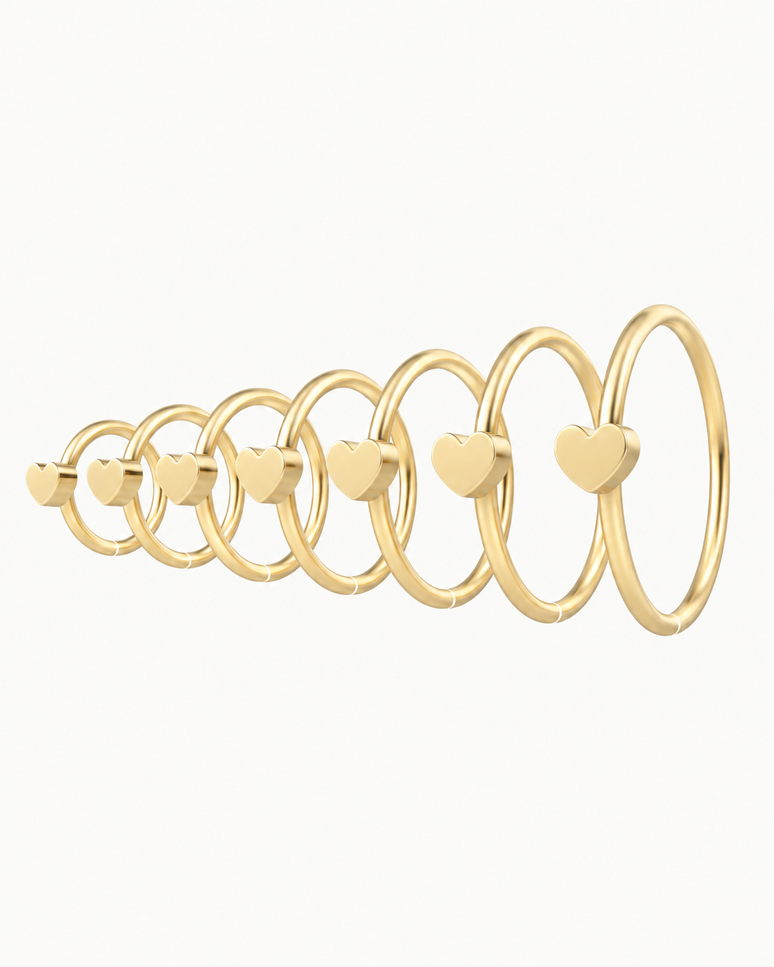 Heart 14ct Solid Gold Nostril Ring