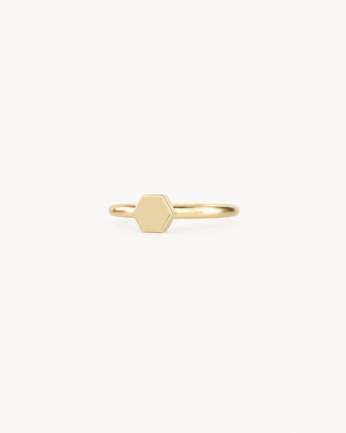 Hexagon 14ct Solid Gold Conch Ring