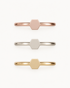 Hexagon 14ct Solid Gold Helix Hoop