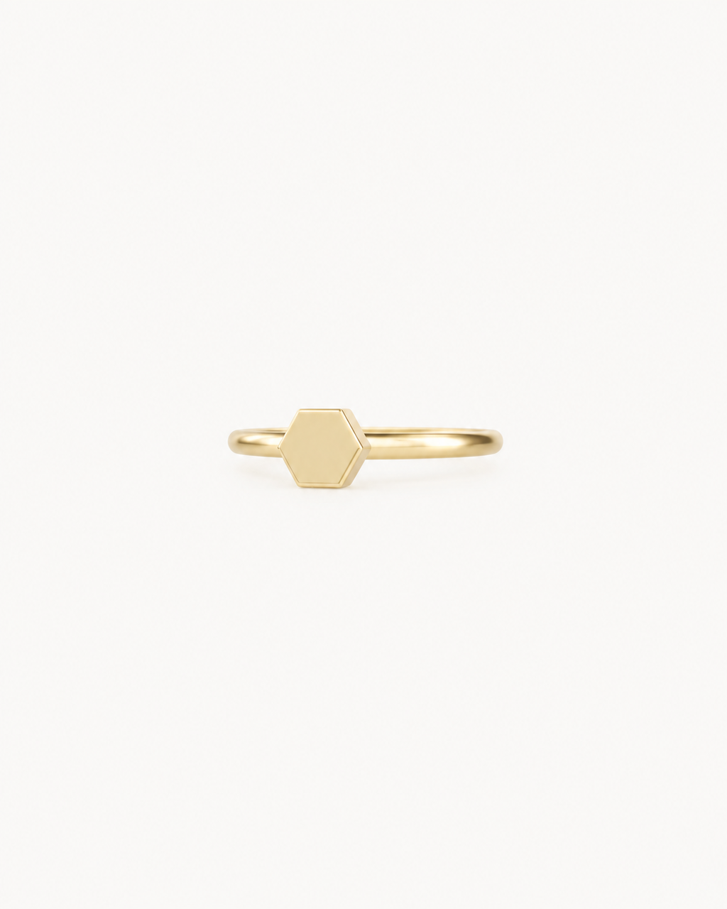 Hexagon 14ct Solid Gold Helix Hoop