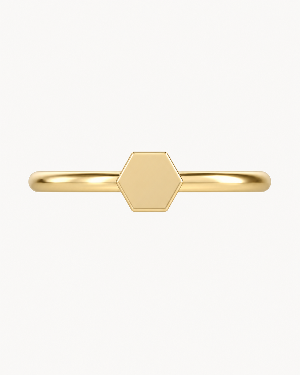 Hexagon 14ct Solid Gold Helix Hoop