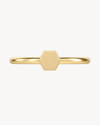 Hexagon 14ct Solid Gold Helix Hoop