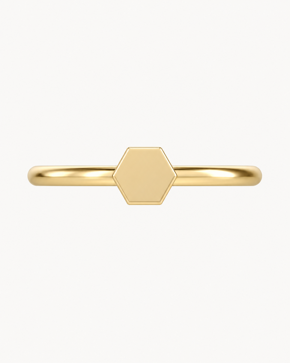 Hexagon 14ct Solid Gold Helix Hoop
