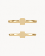 Hexagon 14ct Solid Gold Helix Hoop