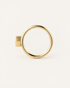 Hexagon 14ct Solid Gold Lobe Hoop Earring