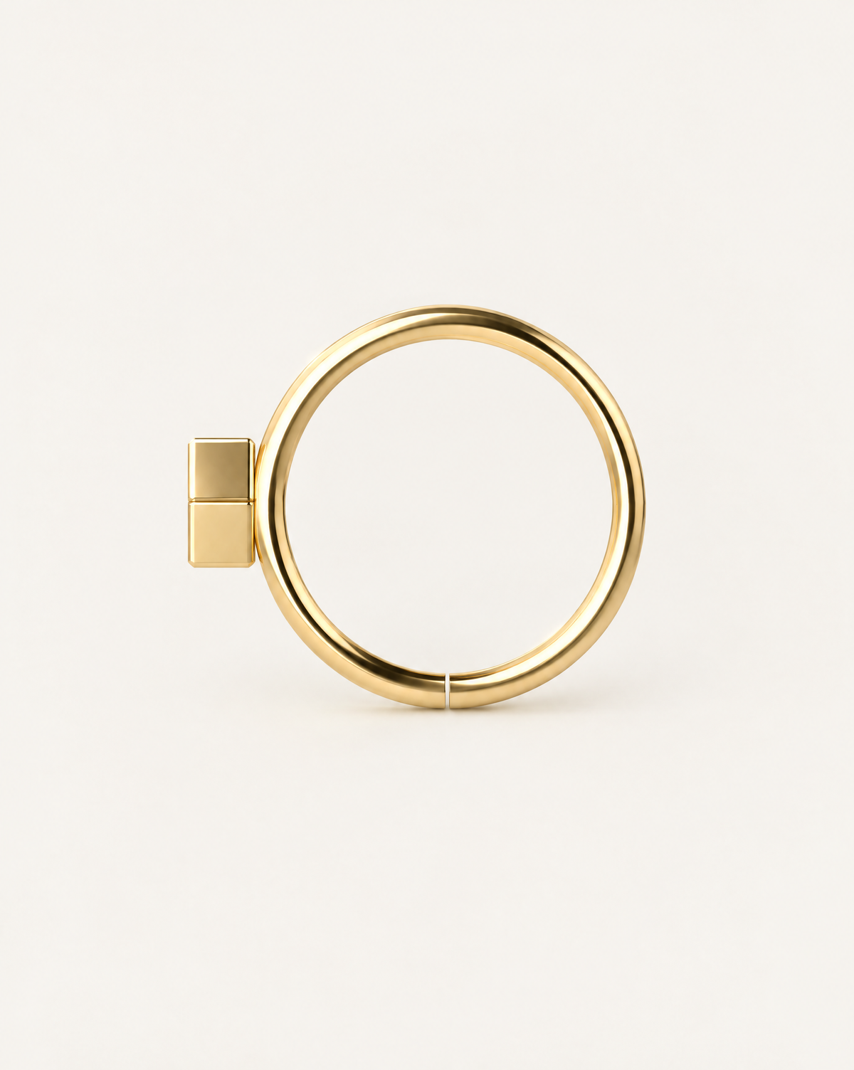 Hexagon 14ct Solid Gold Lobe Hoop Earring
