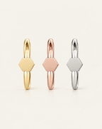 Hexagon 14ct Solid Gold Lobe Hoop Earring