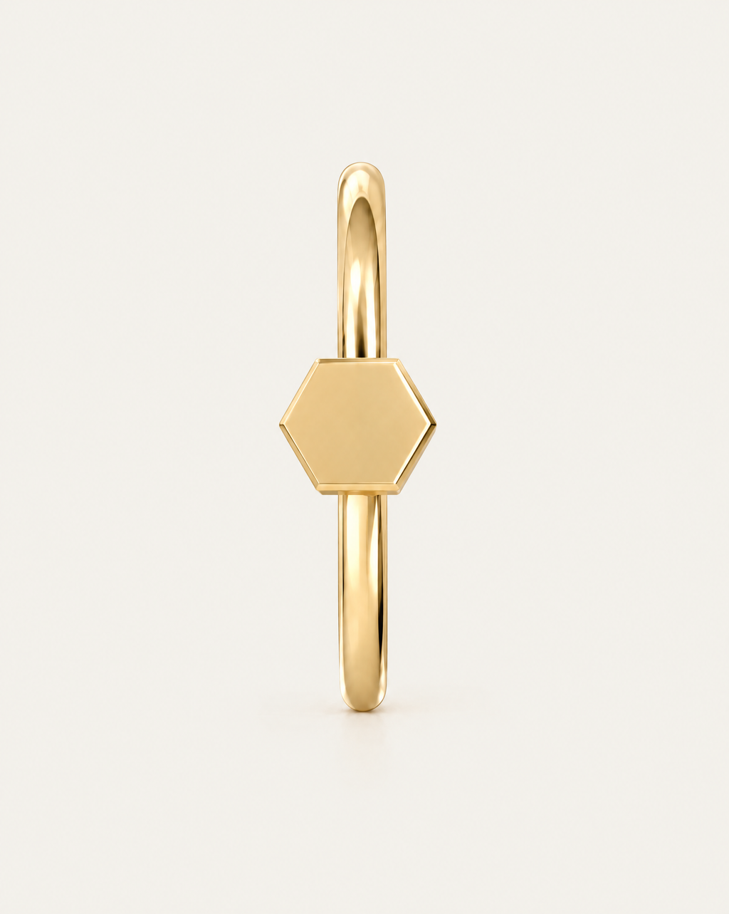 Hexagon 14ct Solid Gold Tragus Ring