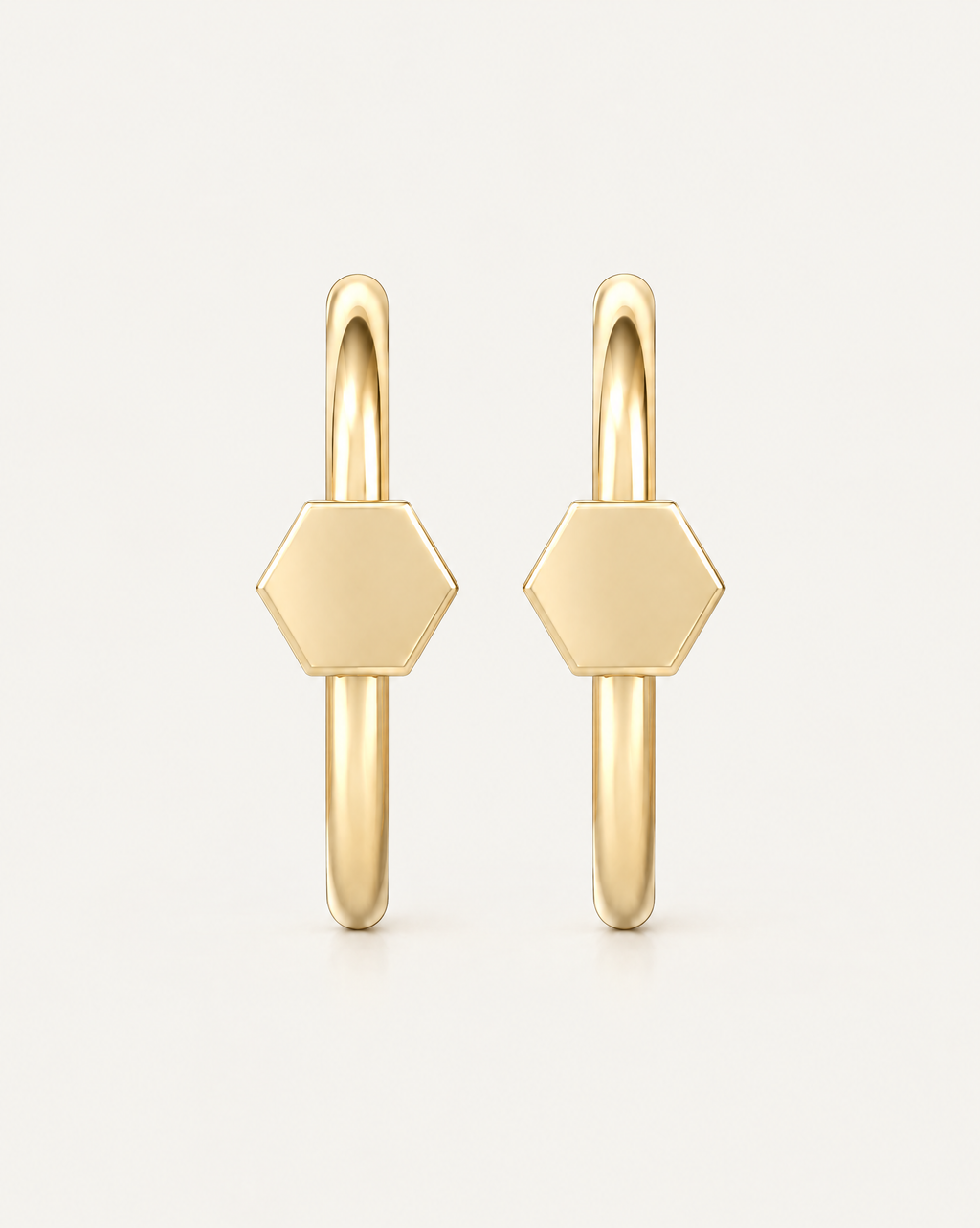 Hexagon 14ct Solid Gold Nostril Ring