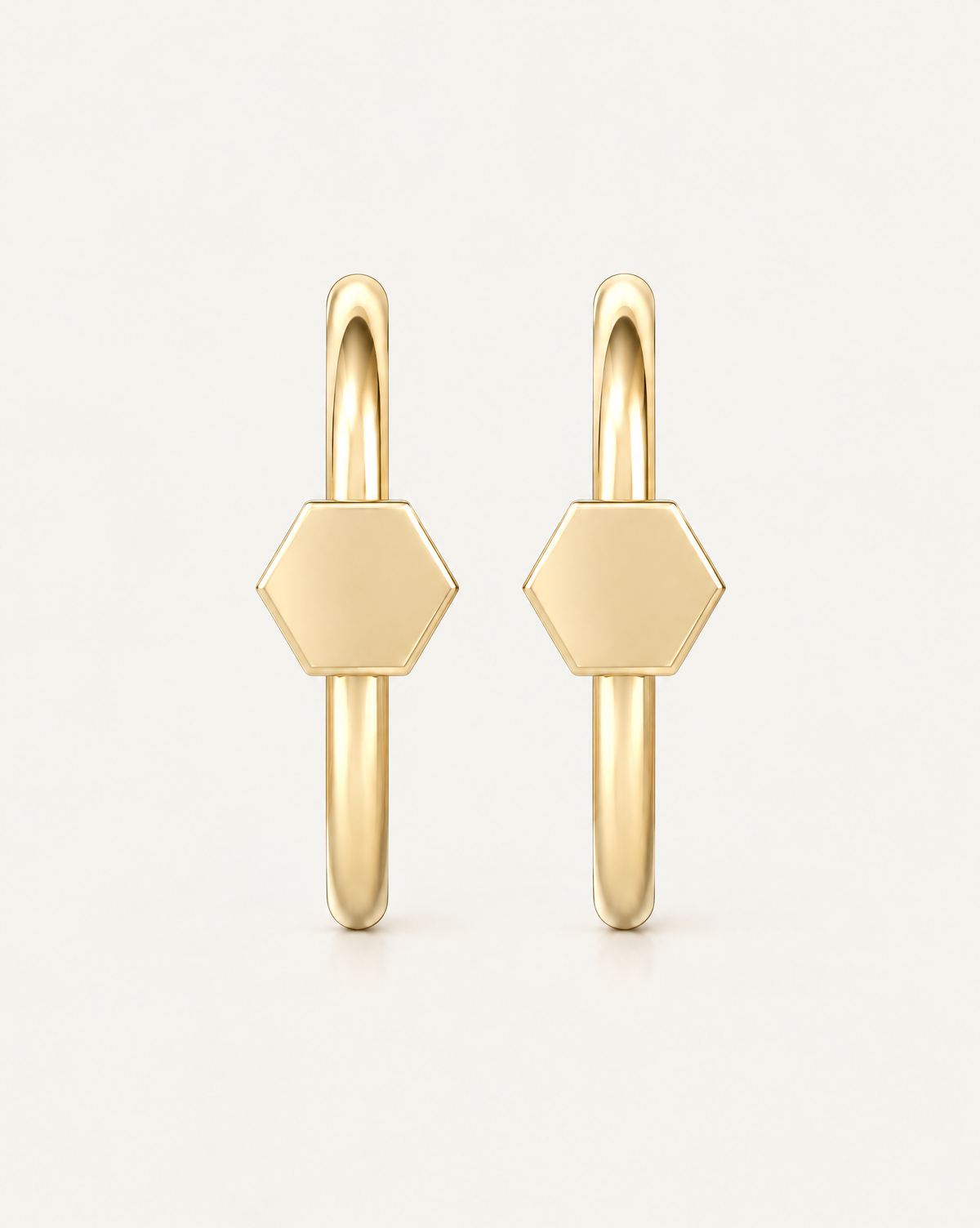 Hexagon 14ct Solid Gold Nostril Ring
