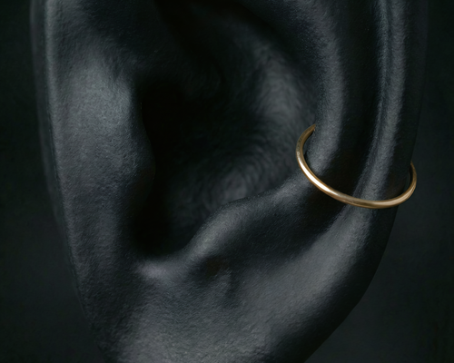 Seamless hoop for conch. Ideal for conch piercings. 8-12mm sizes. — 14K solid gold by Stepoy