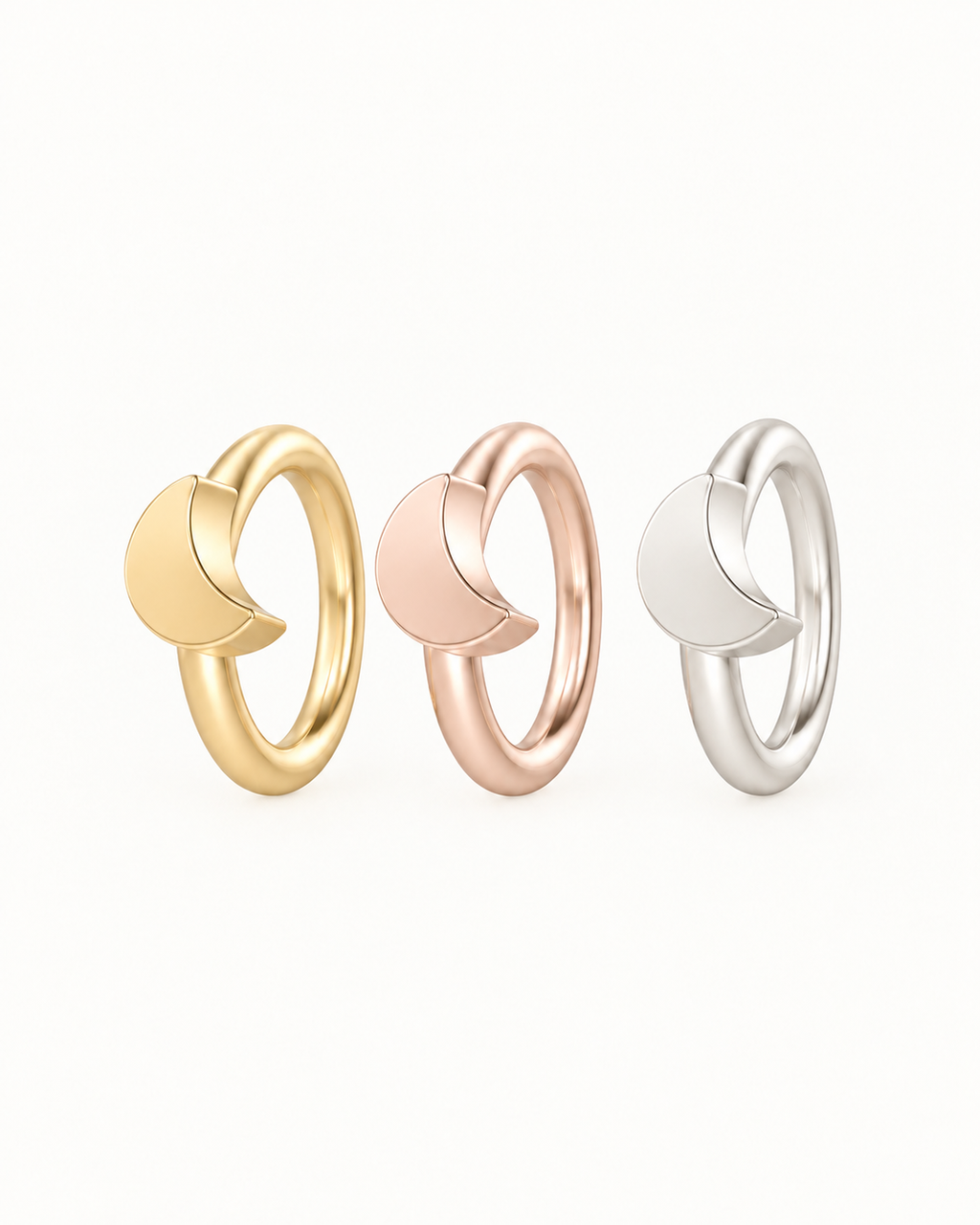 Moon 14ct Solid Gold Tragus Ring