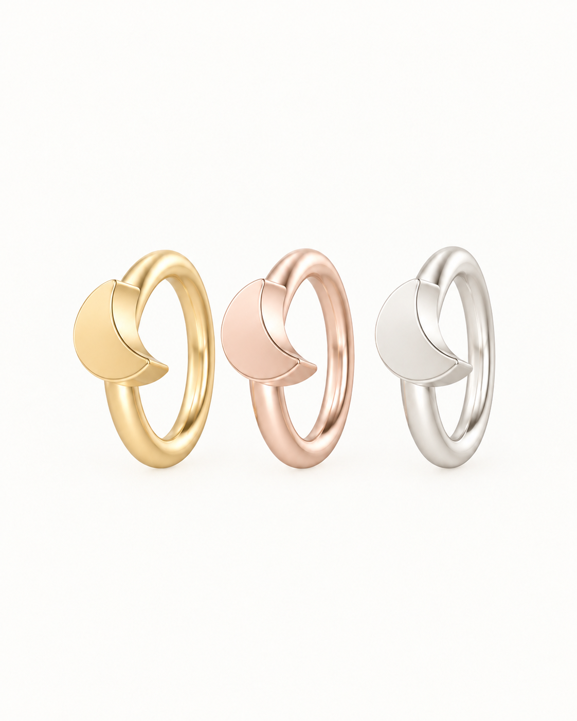 Moon 14ct Solid Gold Tragus Ring