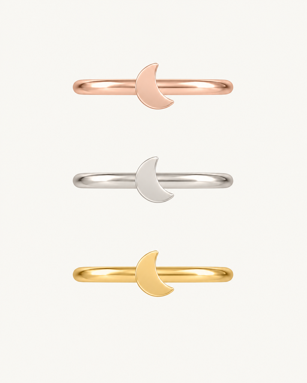 Moon 14ct Solid Gold Helix Hoop