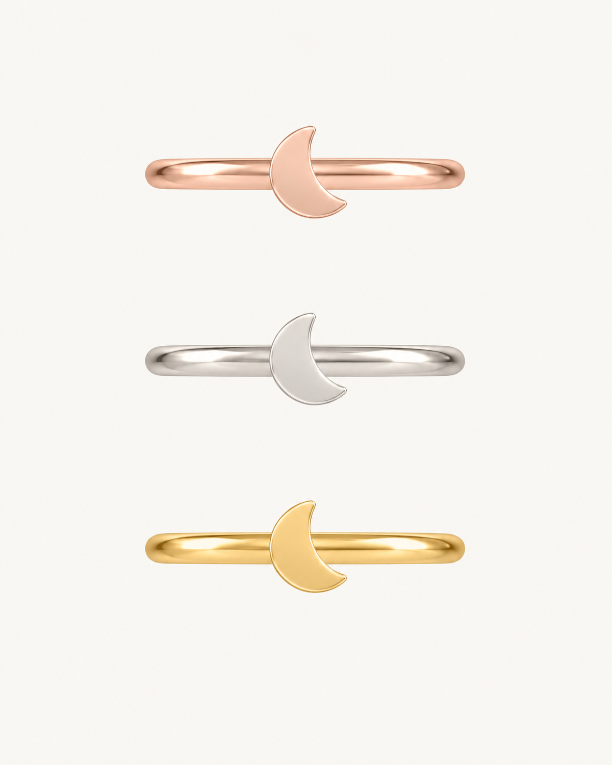 Moon 14ct Solid Gold Helix Hoop
