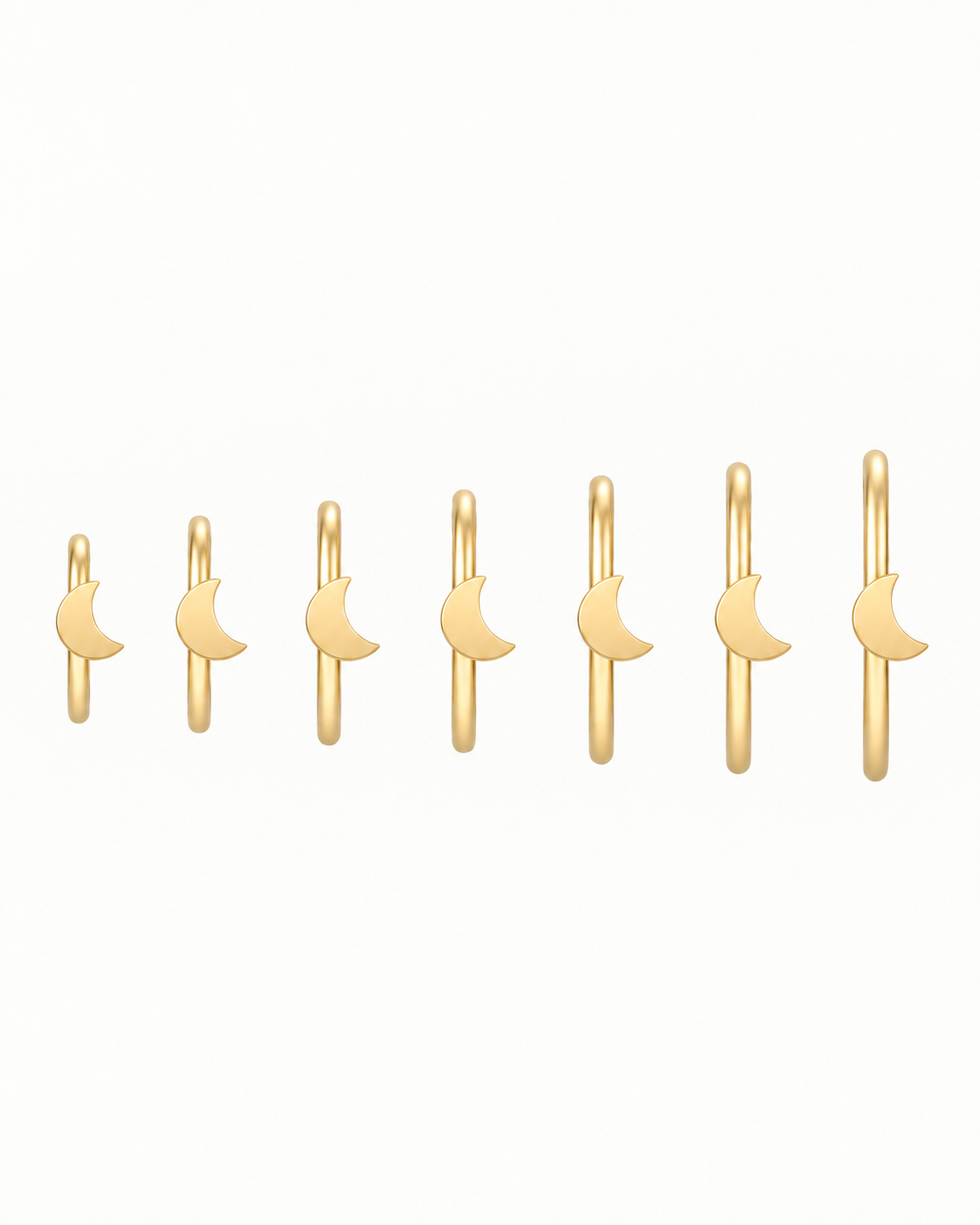 Moon 14ct Solid Gold Lobe Hoop Earring