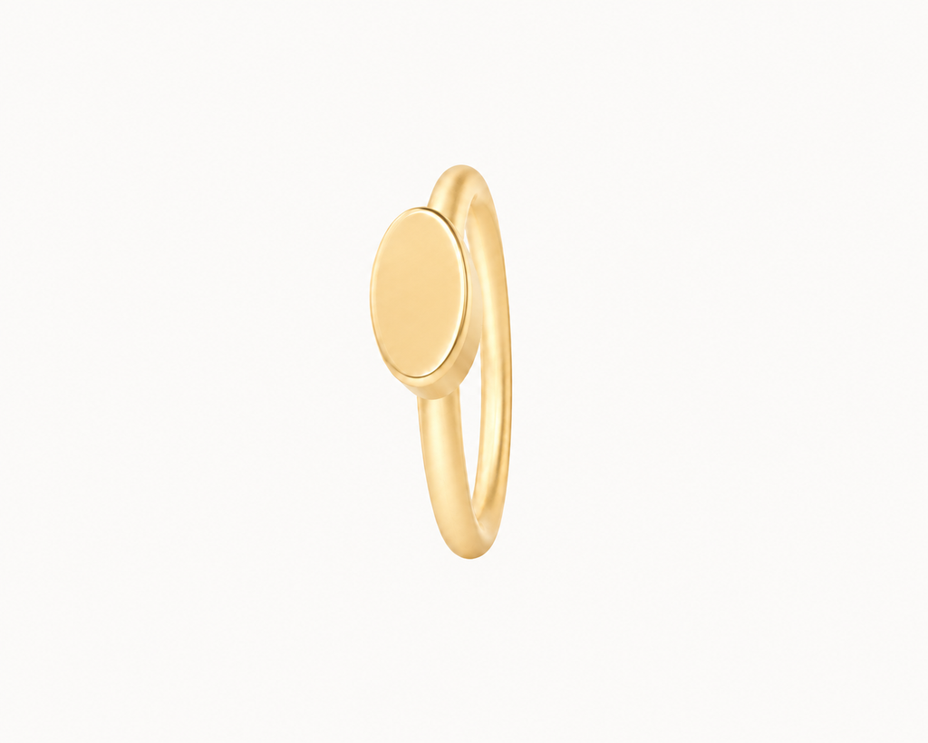 Oval 14ct Solid Gold Rook Hoop