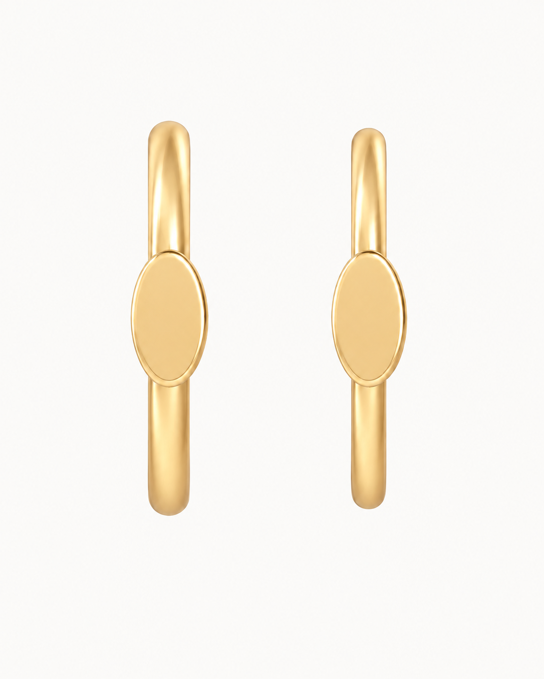 Oval 14ct Solid Gold Rook Hoop