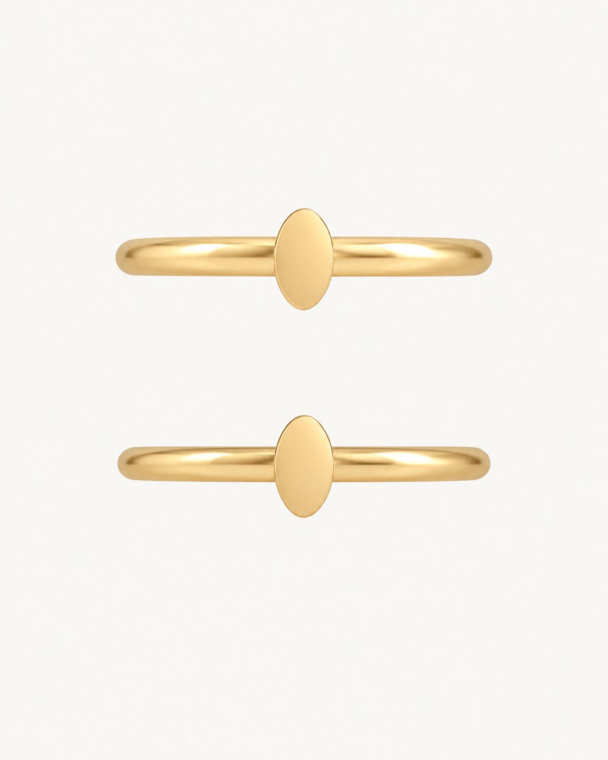 Oval 14ct Solid Gold Helix Hoop