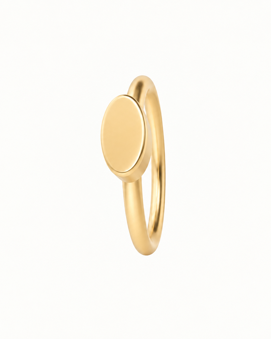 Oval 14ct Solid Gold Lobe Hoop Earring