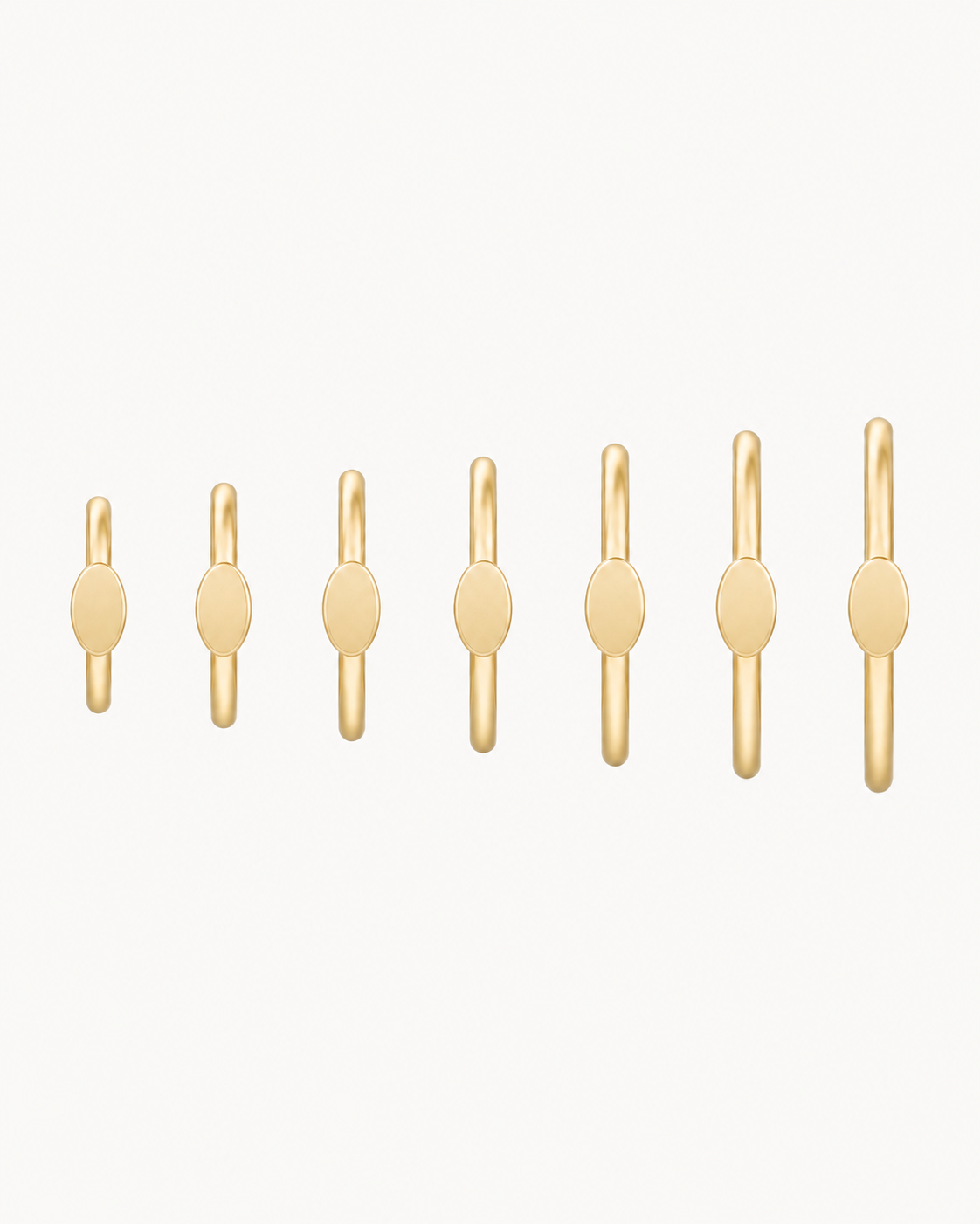 Oval 14ct Solid Gold Lobe Hoop Earring