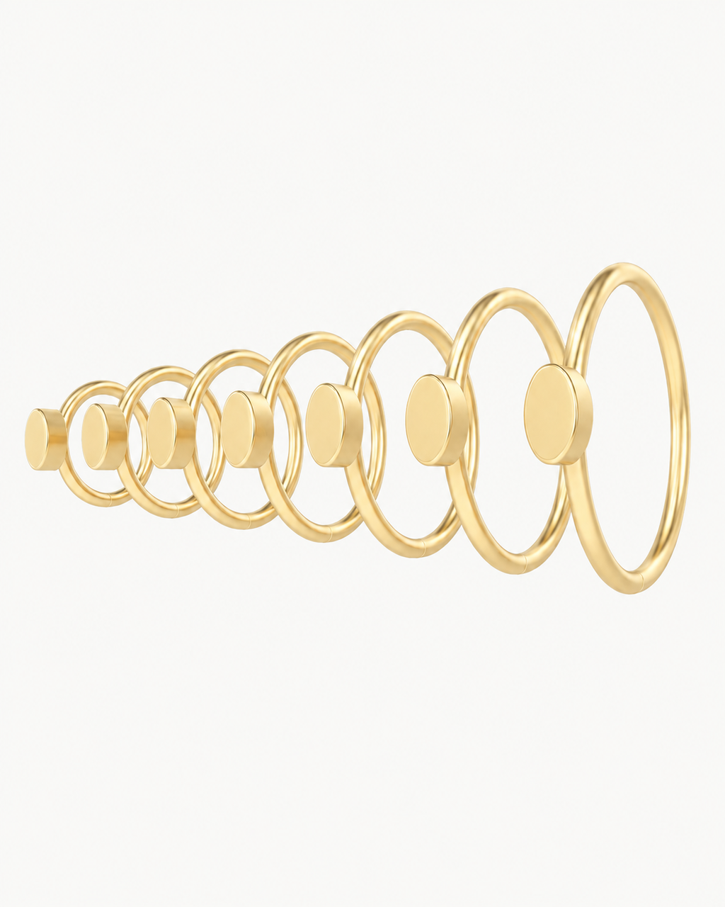 Oval 14ct Solid Gold Lobe Hoop Earring