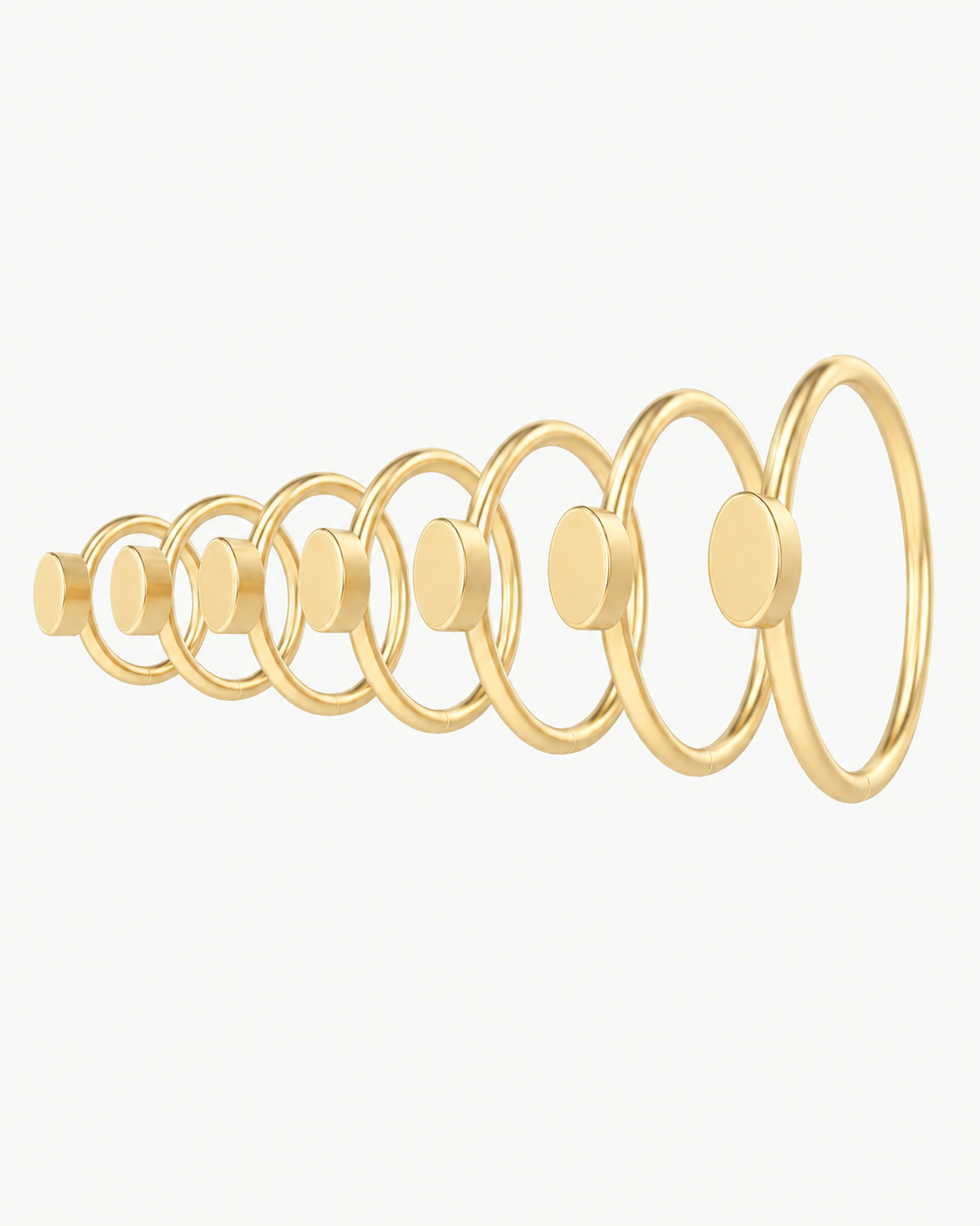 Oval 14ct Solid Gold Lobe Hoop Earring