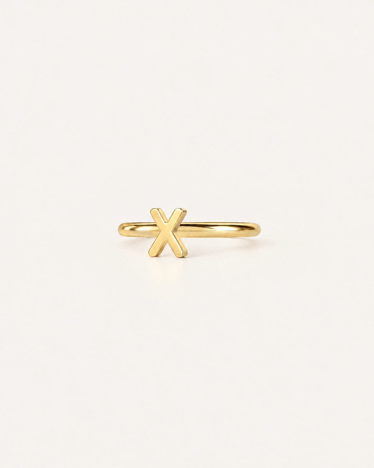 Personalised Double Letters 14ct Solid Gold Conch Ring