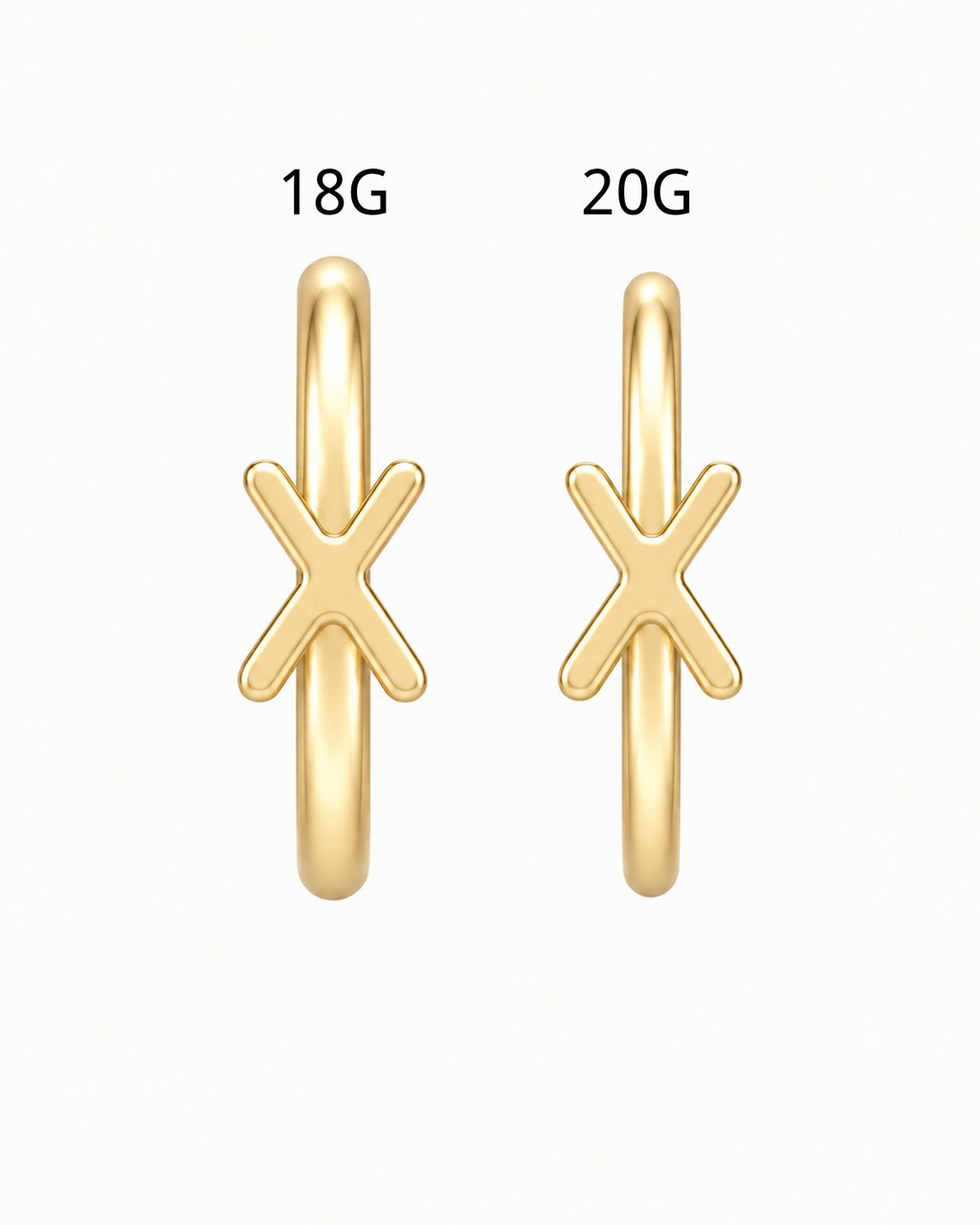 Personalised Single Letter 14ct Solid Gold Nostril Ring
