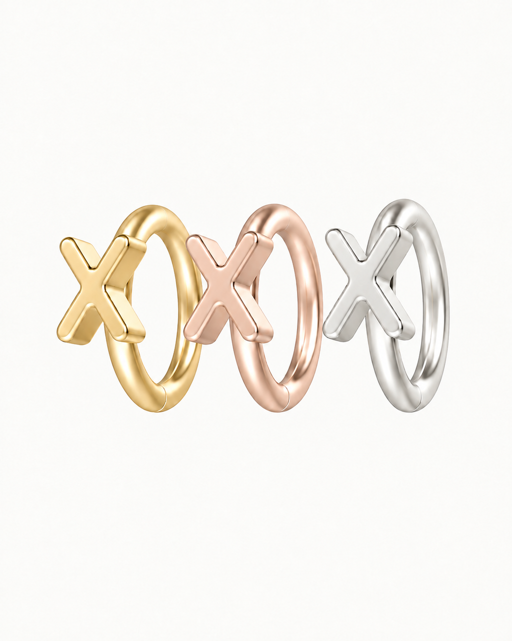 Personalised Single Letter 14ct Solid Gold Nostril Ring