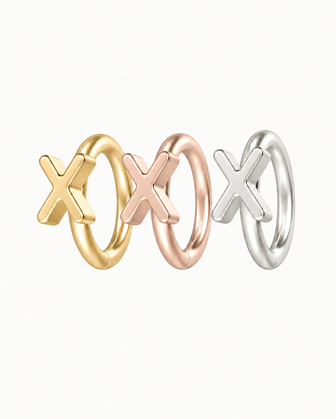 Personalised Single Letter 14ct Solid Gold Nostril Ring