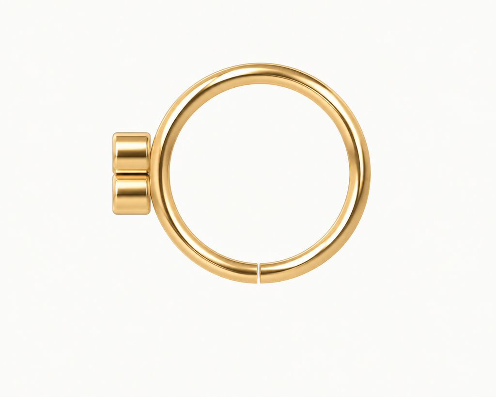 Personalised Single Letter 14ct Solid Gold Nostril Ring
