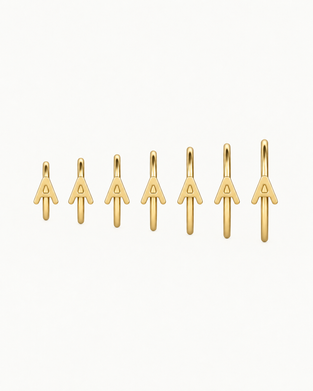 Personalised Single Letter 14ct Solid Gold Nostril Ring