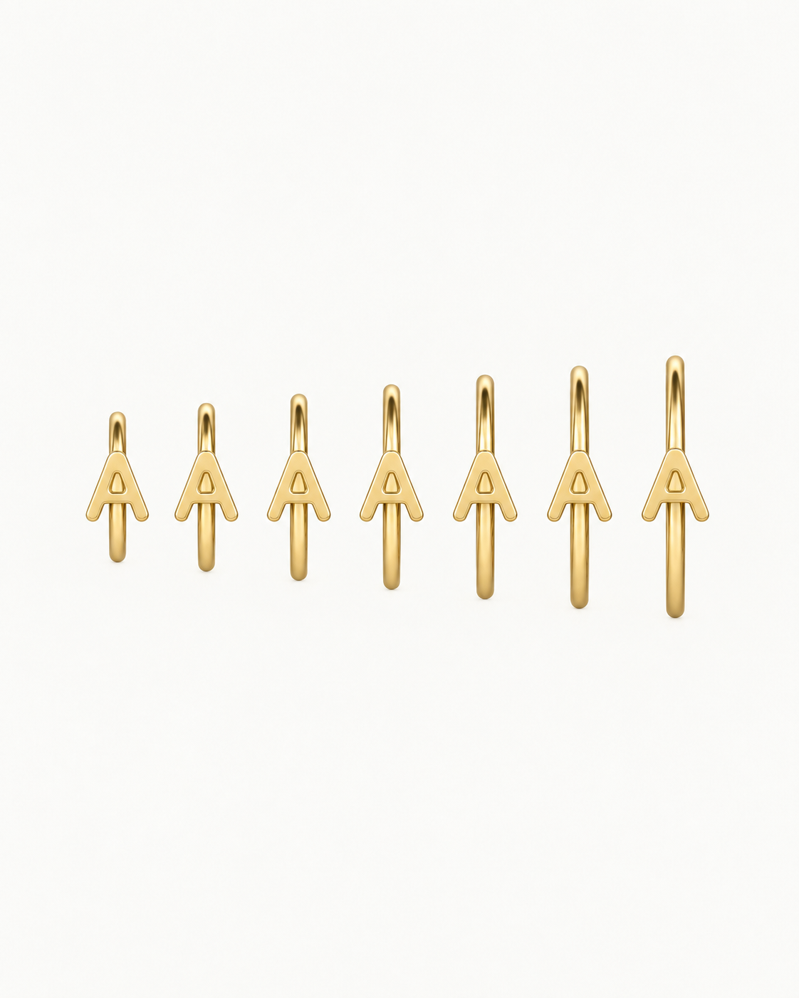 Personalised Single Letter 14ct Solid Gold Nostril Ring