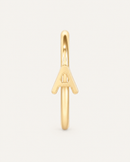 Personalised Single Letter 14ct Solid Gold Rook Hoop