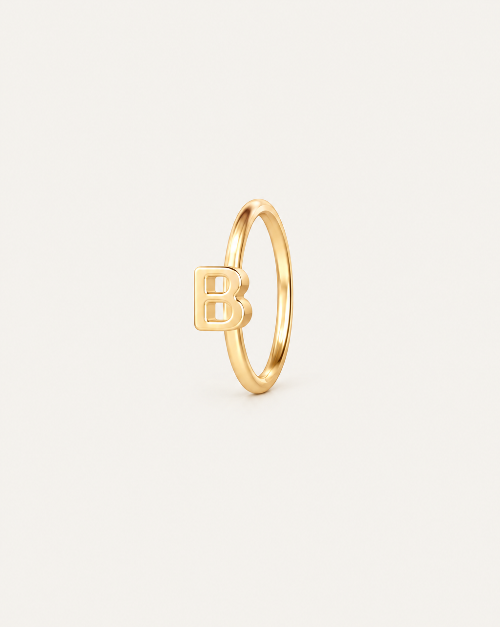 Personalised Single Letter 14ct Solid Gold Rook Hoop