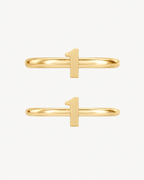 Personalised Single Digit 14ct Solid Gold Helix Hoop