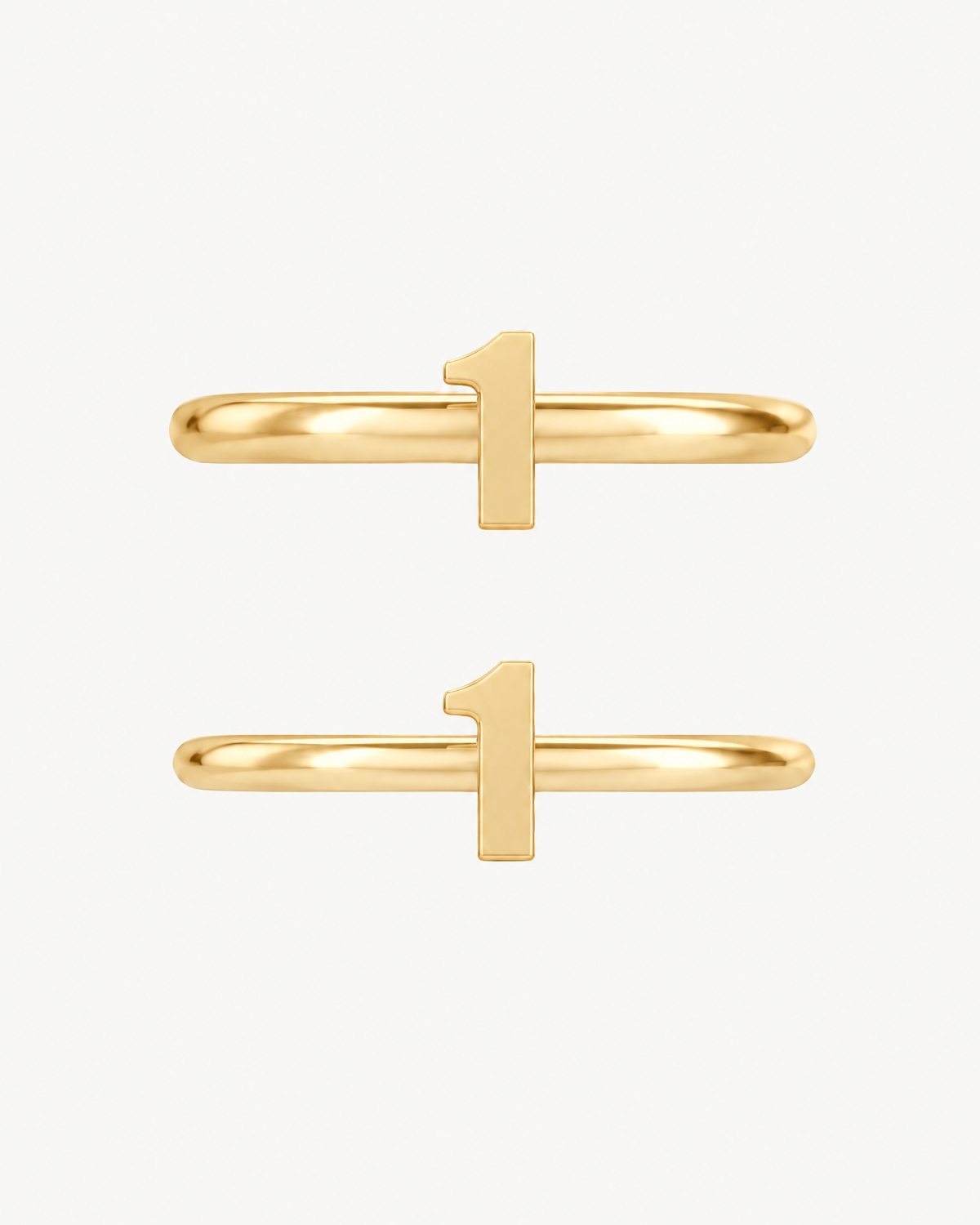Personalised Single Digit 14ct Solid Gold Helix Hoop