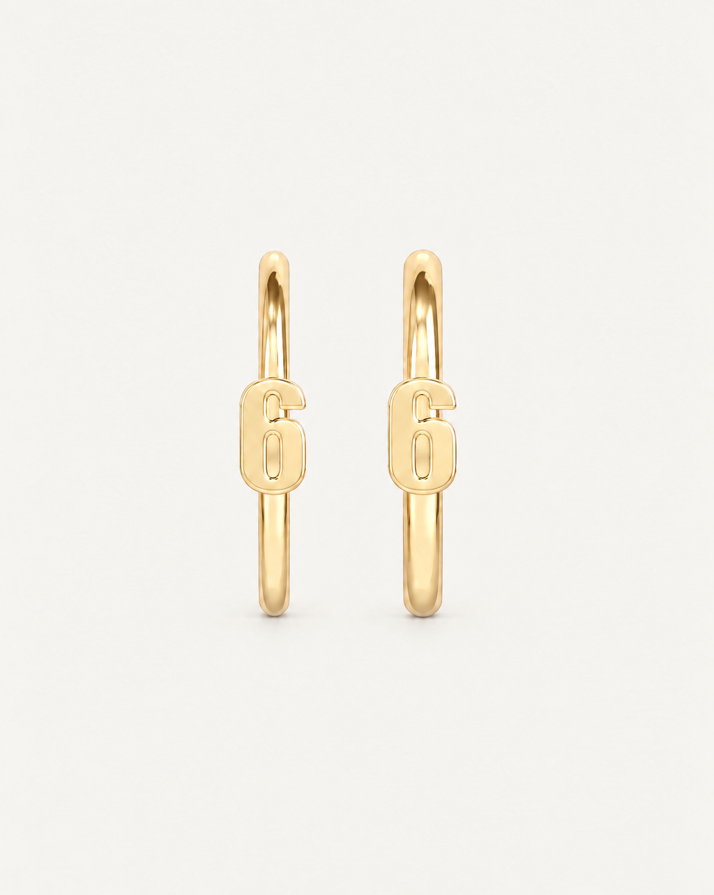 Personalised Single Digit 14ct Solid Gold Lobe Hoop Earring