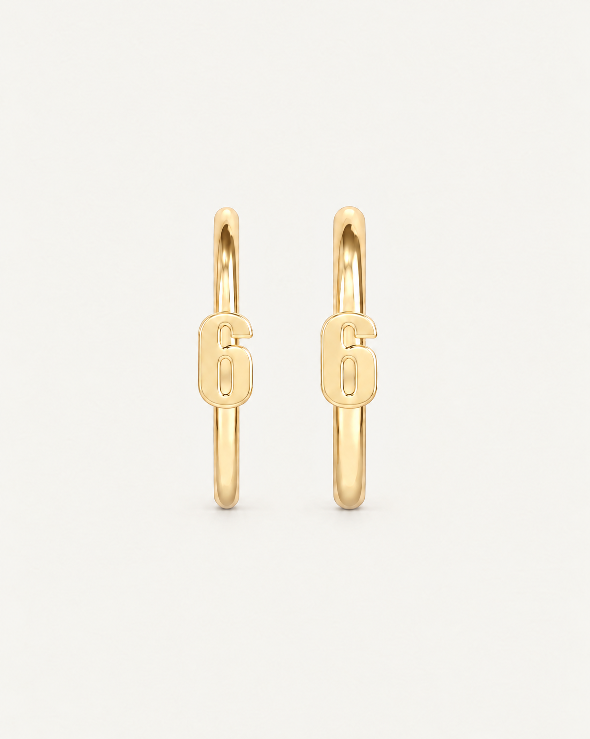 Personalised Single Digit 14ct Solid Gold Lobe Hoop Earring