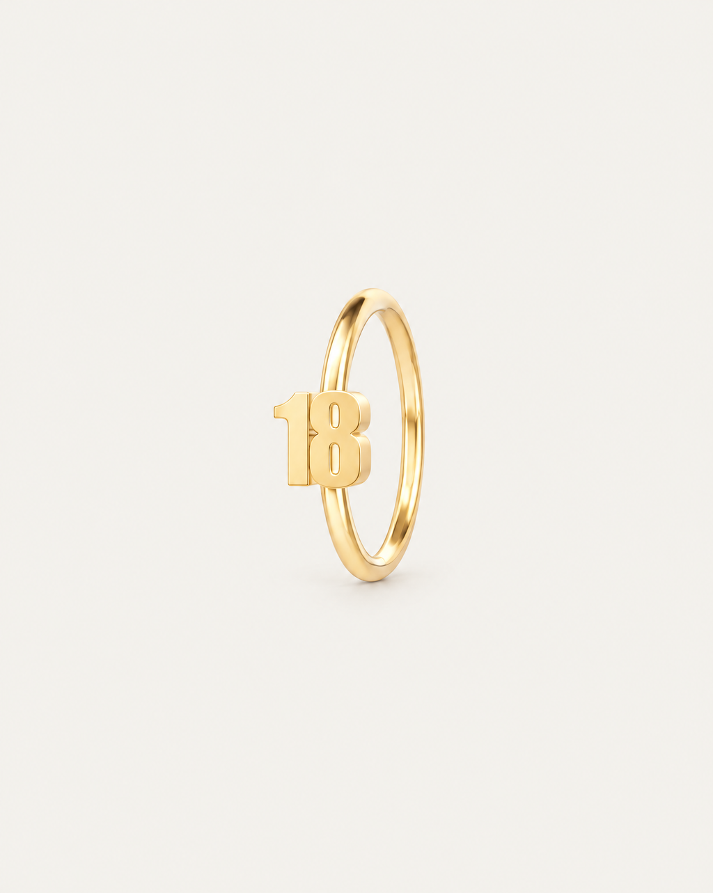 Personalised Single Digit 14ct Solid Gold Lobe Hoop Earring