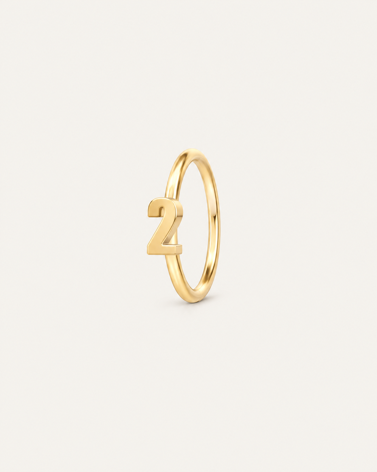 Personalised Single Digit 14ct Solid Gold Lobe Hoop Earring