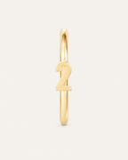 Personalised Single Digit 14ct Solid Gold Lobe Hoop Earring